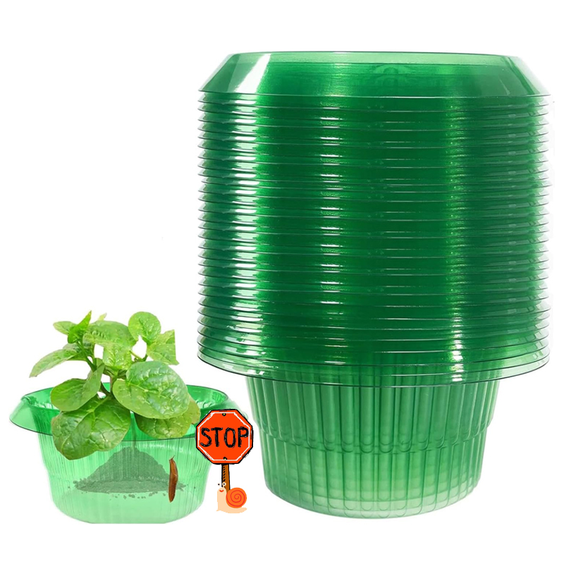 Plant Parents - 5-25Pcs Plants Slug Protection Rings Green