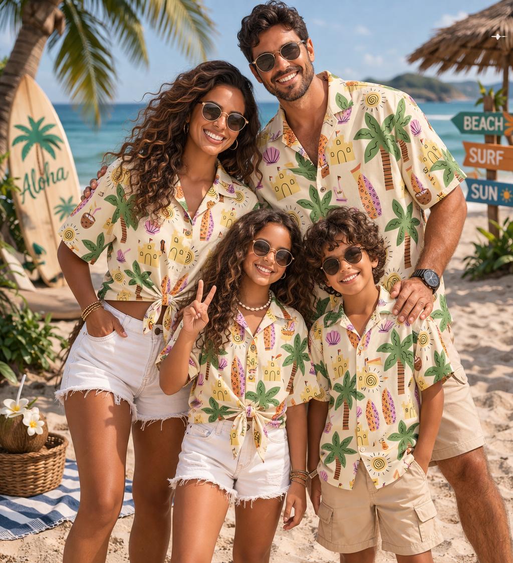 Plant Parents - Hawaiian Children's Shirt Plant Flower Coconut