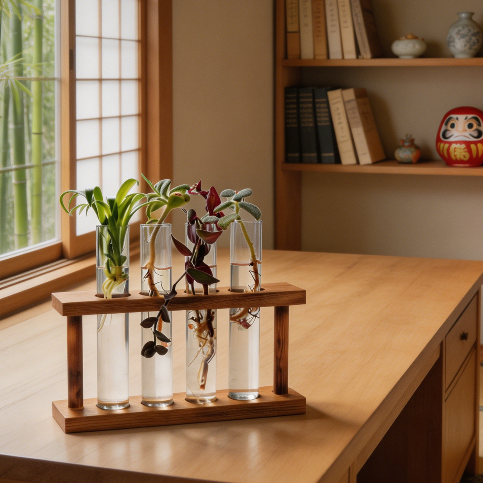 Plant Parenting - Wooden Plant Propagation Station with Glass